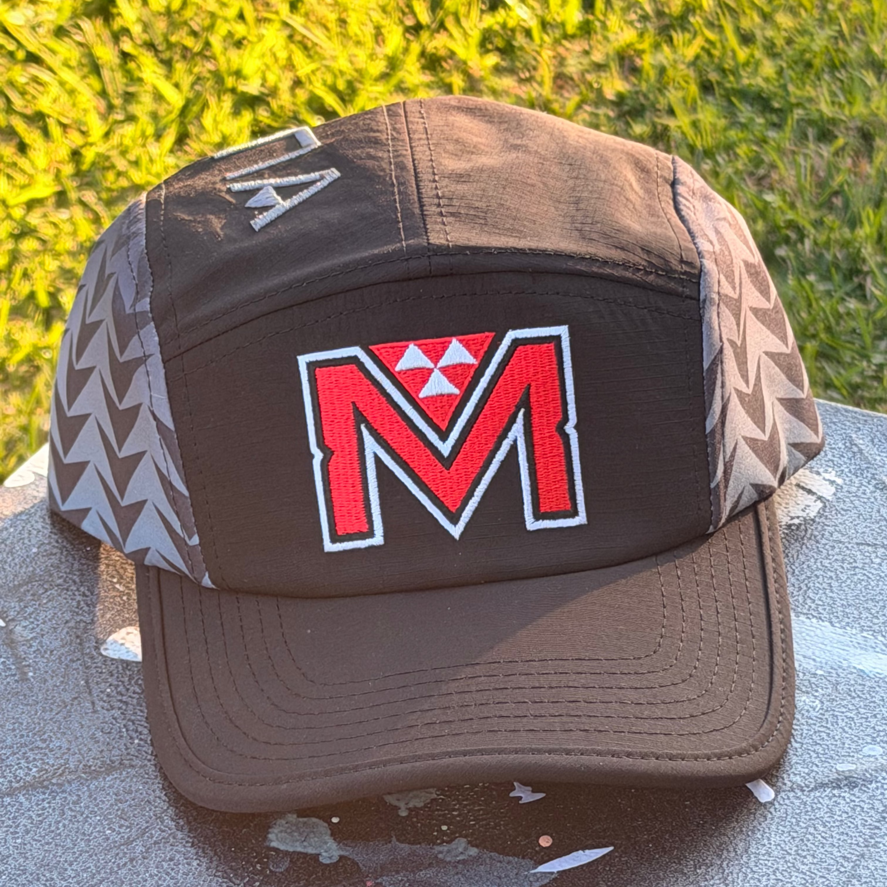 Mana Golf Black & Red 5 Panel Cap